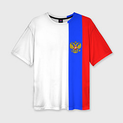 Женская футболка оверсайз Цвета России - герб