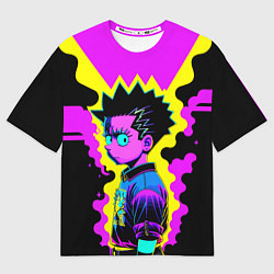 Футболка оверсайз женская Неоновый Барт Симпсон - поп-арт, цвет: 3D-принт