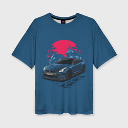 Женская футболка оверсайз Nissan GTR Godzilla
