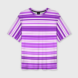 Футболка оверсайз женская Фиолетовые полосы, цвет: 3D-принт