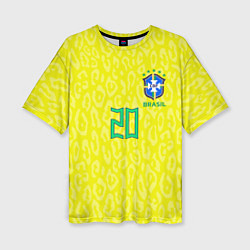 Футболка оверсайз женская Винисиус Жуниор ЧМ 2022 сборная Бразилии домашняя, цвет: 3D-принт