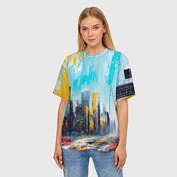 Футболка оверсайз женская Палитра города, цвет: 3D-принт — фото 2