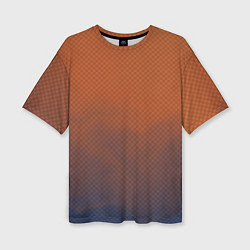 Женская футболка оверсайз Оранжево-синий дым - Хуф и Ся