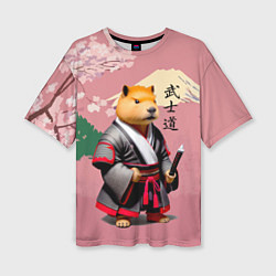 Женская футболка оверсайз Капибара - Бусидо - кодекс самурая