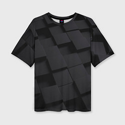 Женская футболка оверсайз Чёрные геометрические блоки