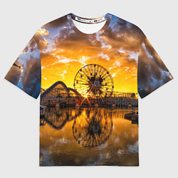 Футболка оверсайз женская Река и парк развлечений, цвет: 3D-принт