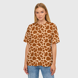 Футболка оверсайз женская Шкура Жирафа - Giraffe, цвет: 3D-принт — фото 2