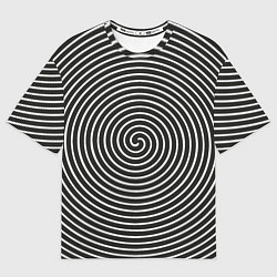 Женская футболка оверсайз Оптическая иллюзия спираль