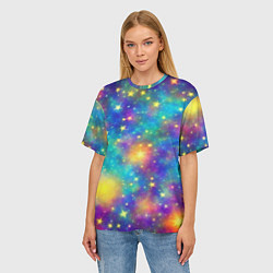 Футболка оверсайз женская Звездный космос, сияющий волшебством, цвет: 3D-принт — фото 2