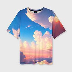 Женская футболка оверсайз Небо и облака