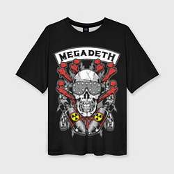 Футболка оверсайз женская Megadeth - ядерный череп, цвет: 3D-принт