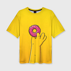 Футболка оверсайз женская Гомер и пончик, цвет: 3D-принт