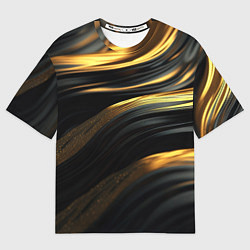 Футболка оверсайз женская Золотистые волны, цвет: 3D-принт