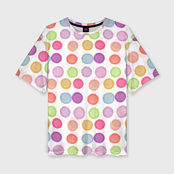Женская футболка оверсайз Цветные кружочки