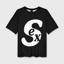 Женская футболка оверсайз SEX надпись
