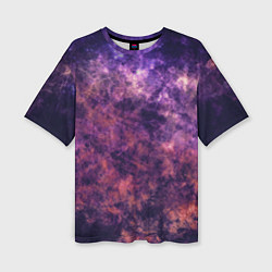 Женская футболка оверсайз Текстура - Purple galaxy