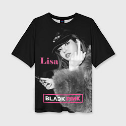 Женская футболка оверсайз Blackpink Lisa fuck