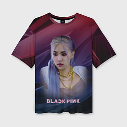 Женская футболка оверсайз Blackpink Rose