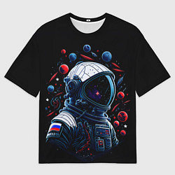 Футболка оверсайз женская Российский астронавт - планеты, цвет: 3D-принт