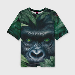 Женская футболка оверсайз Крупная морда гориллы