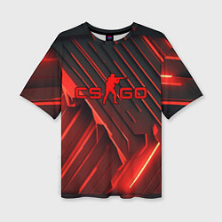 Футболка оверсайз женская CS GO red neon, цвет: 3D-принт