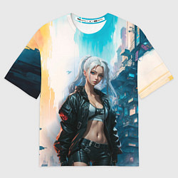 Женская футболка оверсайз Боевая девушка