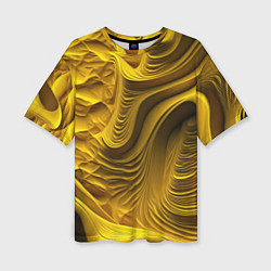Женская футболка оверсайз Объемная желтая текстура