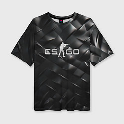 Женская футболка оверсайз CS GO black chrome