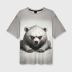 Женская футболка оверсайз Агрессивный медвежонок