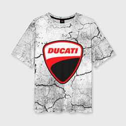 Женская футболка оверсайз Ducati - потресканная земля