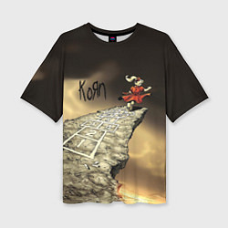 Женская футболка оверсайз Korn обложка альбома Follow the Leader