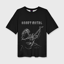 Женская футболка оверсайз Heavy metal metalhead