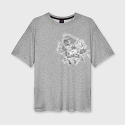 Женская футболка оверсайз Мозаика с искажением в форме цветка