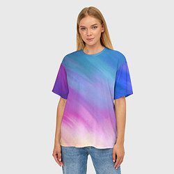 Футболка оверсайз женская Абстрактная текстура акварельного градиента, цвет: 3D-принт — фото 2