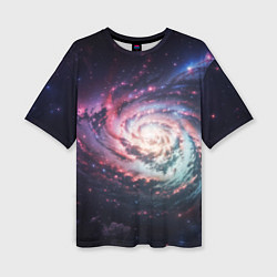 Женская футболка оверсайз Спиральная галактика в космосе