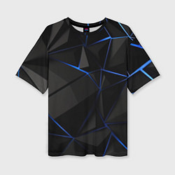 Футболка оверсайз женская Black blue style, цвет: 3D-принт