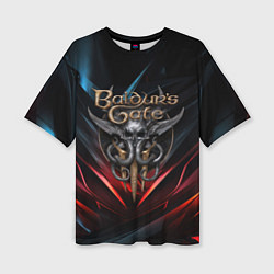 Футболка оверсайз женская Baldurs Gate 3 dark logo, цвет: 3D-принт