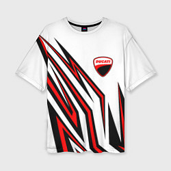 Женская футболка оверсайз Ducati - абстрактные линии