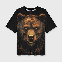 Женская футболка оверсайз Медведь иллюстрация
