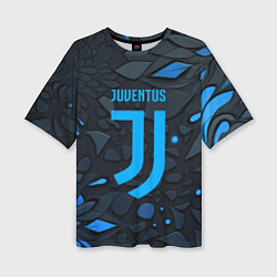 Футболка оверсайз женская Juventus blue logo, цвет: 3D-принт