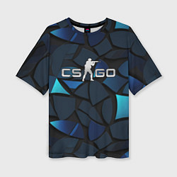 Женская футболка оверсайз CS GO blue black elements