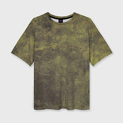Женская футболка оверсайз Текстура - Dirty green