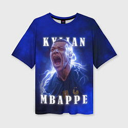 Женская футболка оверсайз Килиан Мбаппе сборная Франции