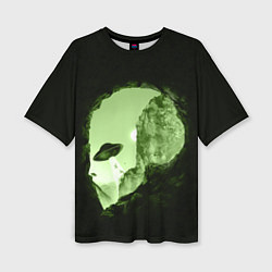 Женская футболка оверсайз Пещера в форме головы пришельца