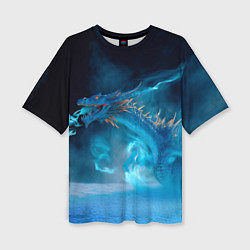 Женская футболка оверсайз Зимний ледяной дракон