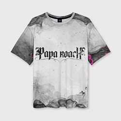 Женская футболка оверсайз Papa Roach grey
