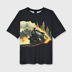 Женская футболка оверсайз Поезд путешествие