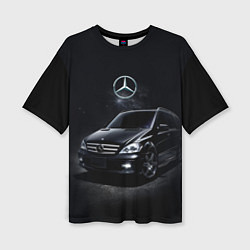Женская футболка оверсайз Mercedes black