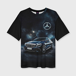 Футболка оверсайз женская Mercedes Benz galaxy, цвет: 3D-принт