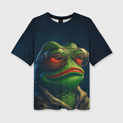 Женская футболка оверсайз Pepe frog